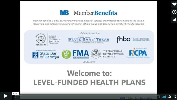 Member Benefits Level Funded Group Health Insurance Webinar Thumbnail