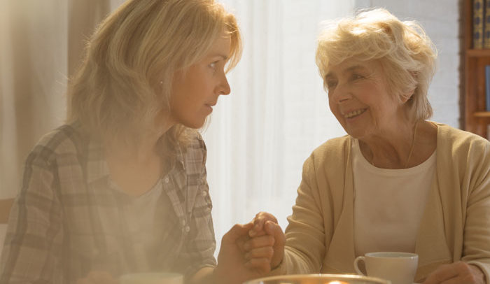 Daughter worrying about mothers long-term care needs